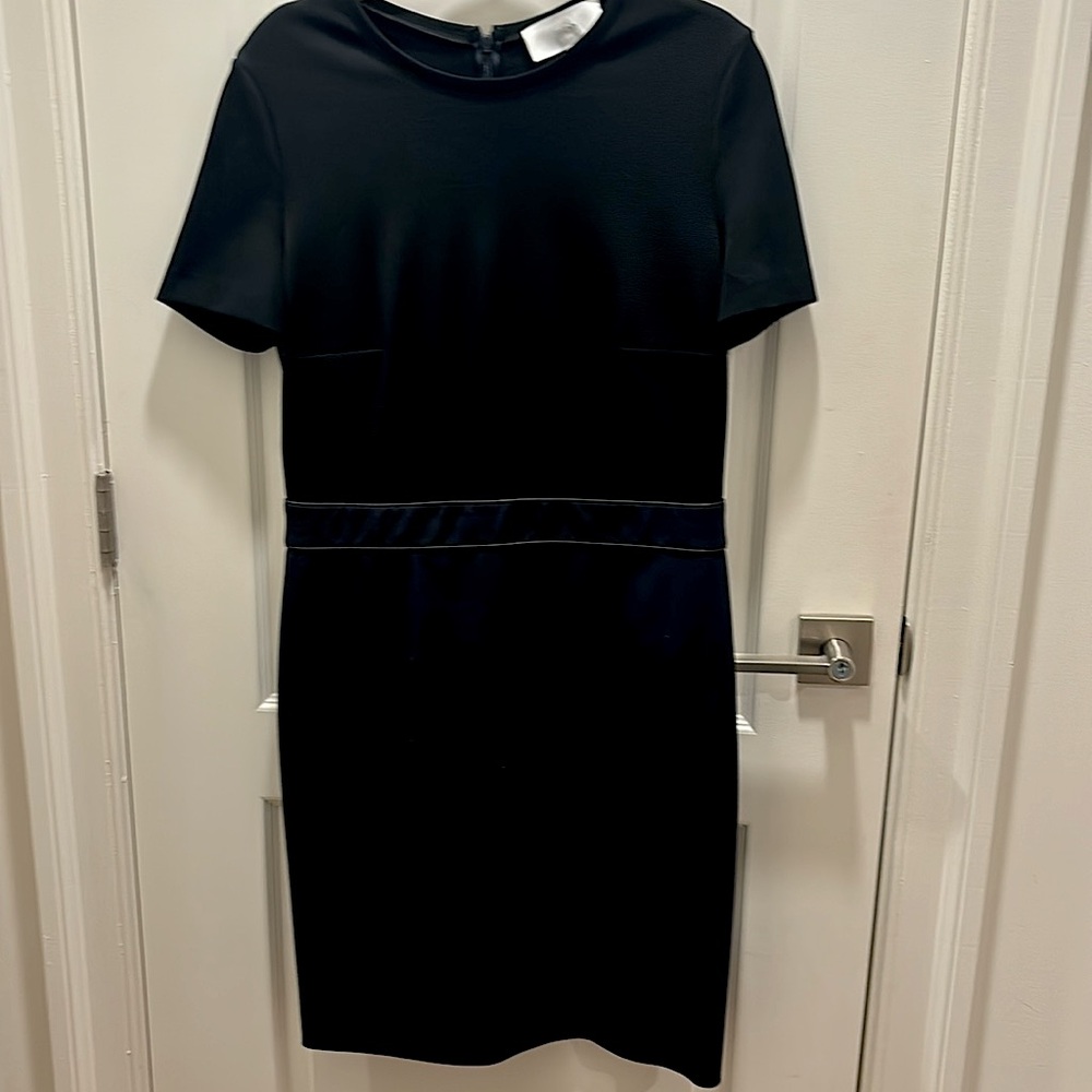 Hugo Boss Dress Womens 10 Black Navy Short Sleeve